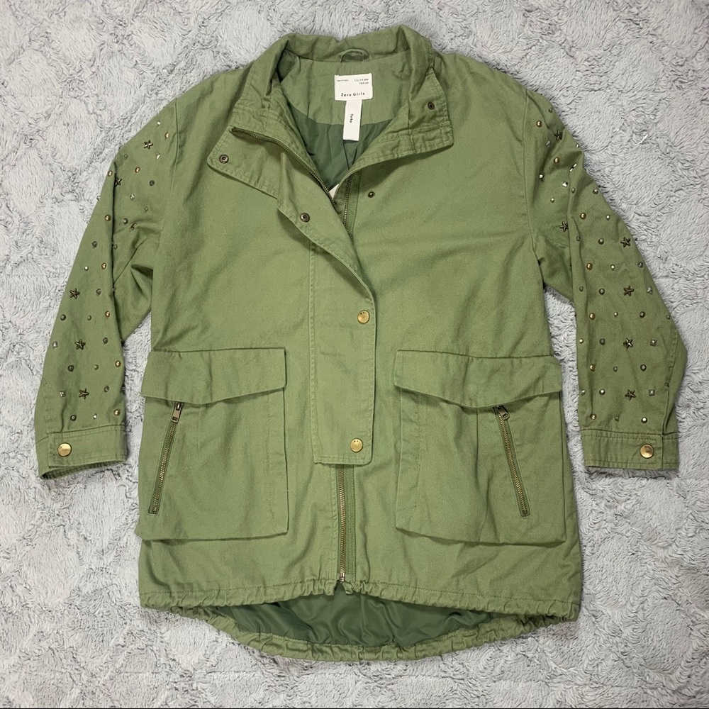 Zara girls star studded parka jacket